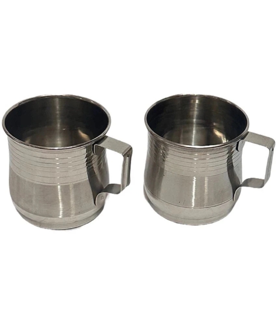 Dynore Tea/Coffee Mug Solid Stainless Steel Coffee Mug 180 mL ( Pack of 6 ) - Silver