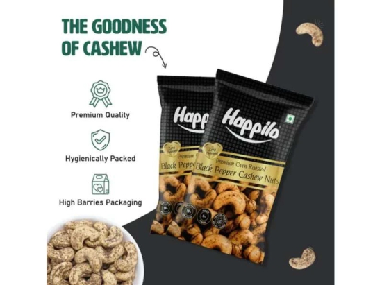 Happilo Smart Snack Black Pepper Cashews 18g