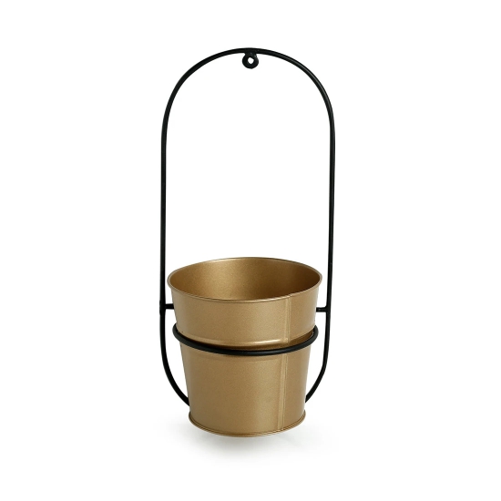 The Arched Bucket Wall Planter Pot In Galvanized Iron