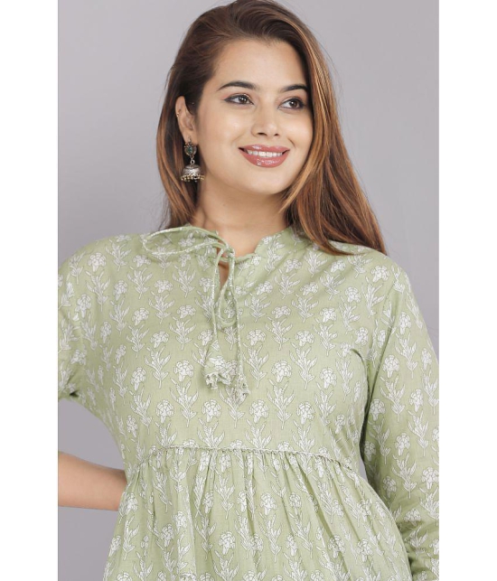 JC4U - Green Cotton Women's Frock Style Top ( Pack of 1 ) - None