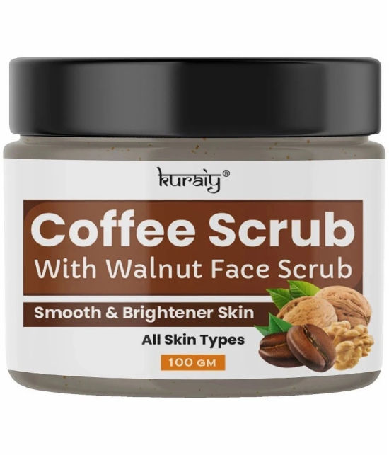 KURAIY Coffee Smooth And Brighter Skin Face Scrub for All Skin Types 100g (Pack Of 2)