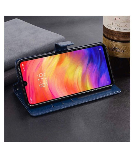 Vivo U10 Flip Cover by NBOX - Blue Viewing Stand and pocket - Blue