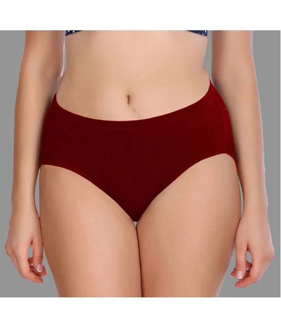 Madam - Maroon Modal Solid Womens Briefs ( Pack of 1 ) - None