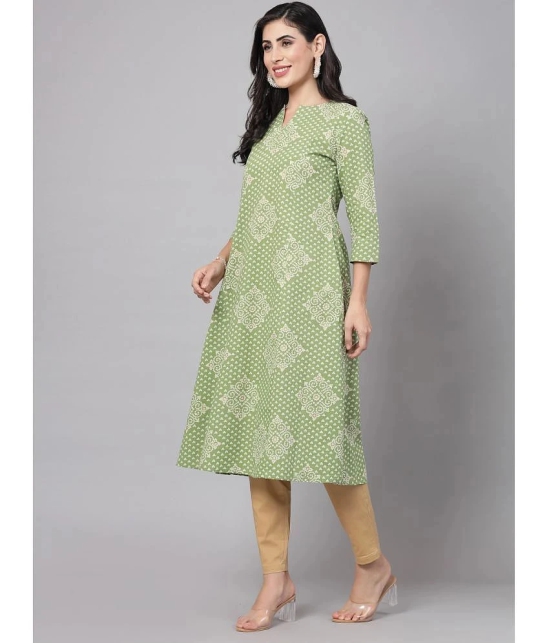 KIPEK Rayon Printed Straight Womens Kurti - Green ( Pack of 1 ) - None