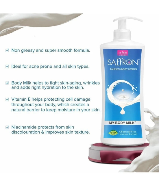 VI-JOHN Saffron Fairness My Body Milk Body Lotion 400ml - Pack of 1