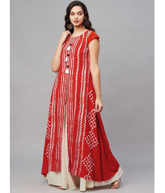 AMIRA'S INDIAN ETHNICWEAR - Red Rayon Women's Gown ( Pack of 1 ) - None