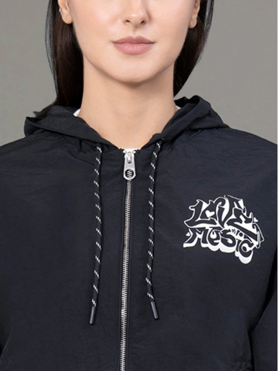 RedTape Printed Windcheater for Women | Hooded & Water Resistant