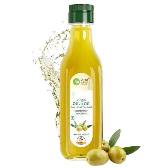 Pure Nutrition Raw Cold Pressed Virgin Olive Oil Moisturizer For Skin  Hair Ideal For Dressing  Garnishing - 500Ml-Pure Nutrition Raw Cold Pressed Virgin Olive Oil, Moisturizer For Skin & Hair, I