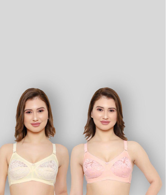 KYODO - Multicolor Cotton Blend Non - Padded Womens Everyday Bra ( Pack of 2 ) - 40B