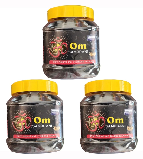 DARSHAN INCENSE- OM SAMBRANI Sticks JAR 200G (Pack of 3)