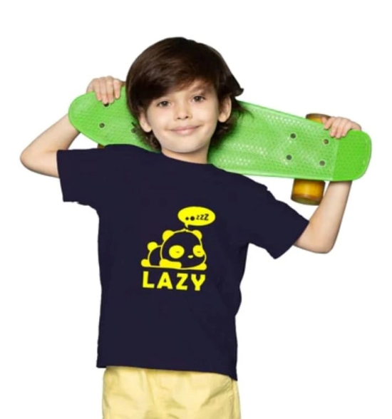 Boys Cotton Lazy Half Sleeve TShirt (Black) PID41495