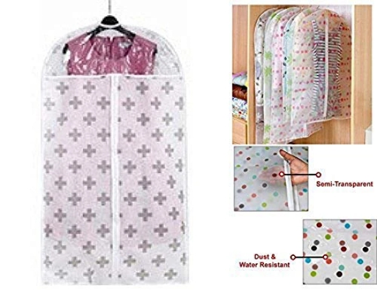 CONNECTWIDE® Printed Design Clear Plastic Suit Cover Garment Clothes Travel Protector Bag Zippered