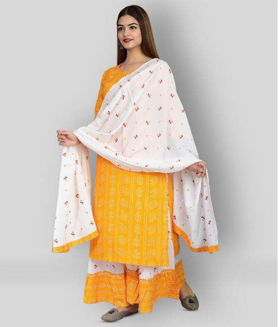 Lee Moda - Yellow Straight Rayon Womens Stitched Salwar Suit ( Pack of 1 ) - XXL