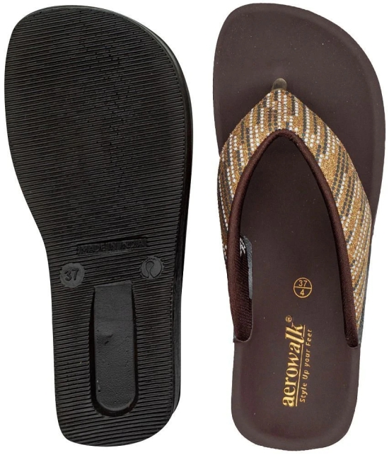 Aerowalk Brown Womens Leather Slipper - None