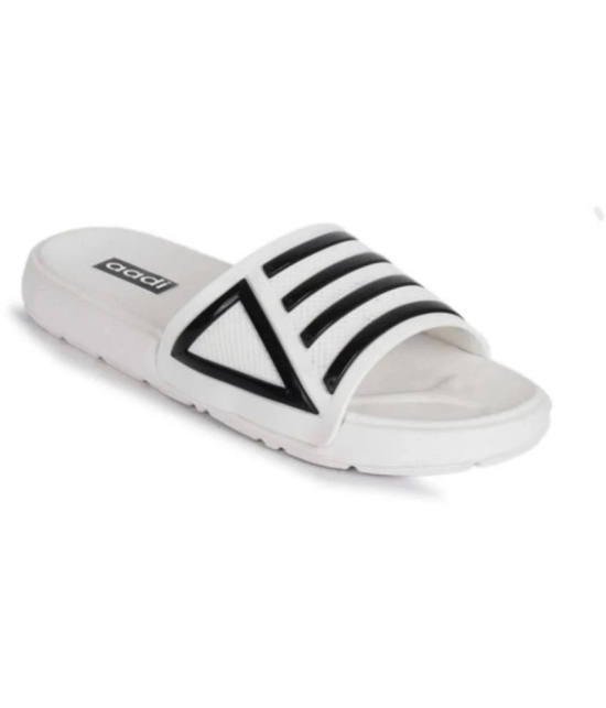 Aadi - White Mens Slide Flip Flop - None