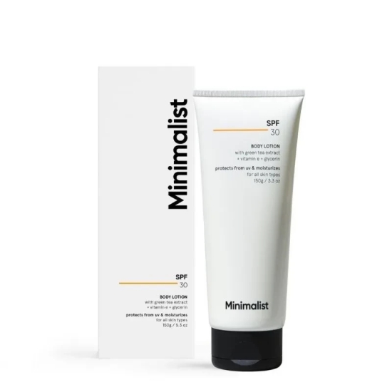 Minimalist SPF 30 Body Lotion With Vitamin E, Gylcerin & Green Tea Extract (150 g)