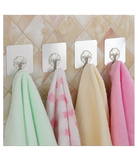 10Pcs Adhesive Wall Hooks Reusable Duty Sticky Hooks For Kitchen And Bathroom - Multicolor