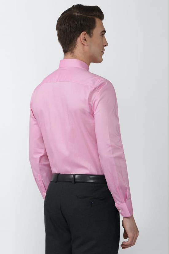 Men Pink Regular Fit Formal Full Sleeves Formal Shirt