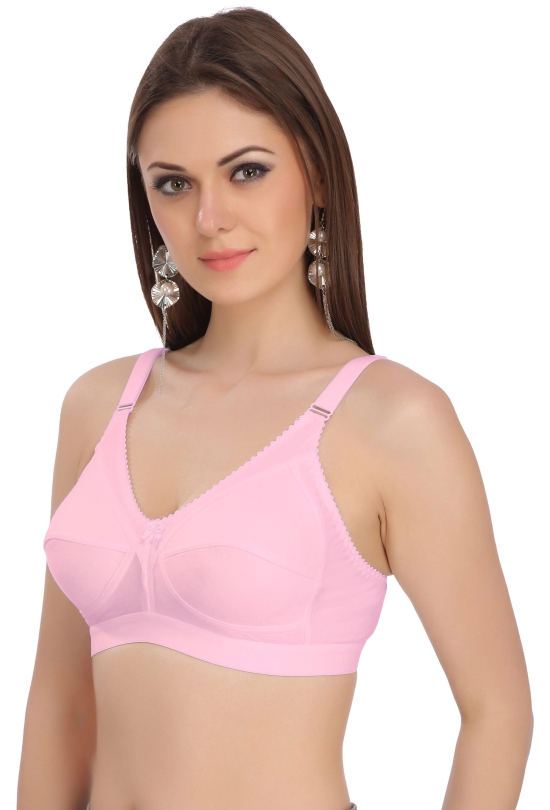 Eves Beauty Women Full Coverage Non Padded Bra-30C / Red / Cotton Blend