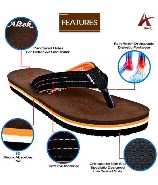 Altek - Brown Womens Thong Flip Flop - None