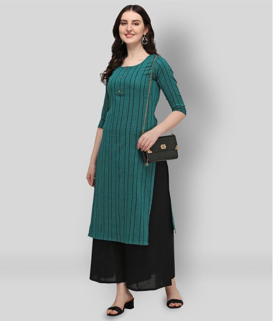 Hritika - Green Cotton Women's Straight Kurti - XL