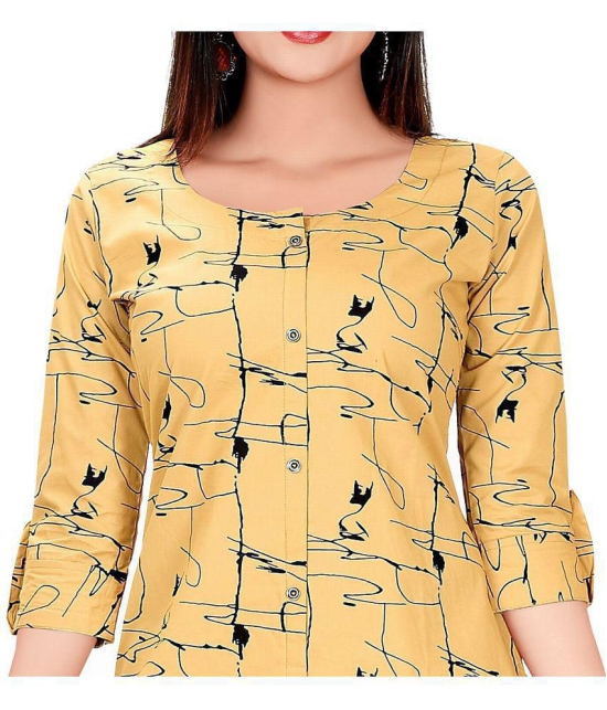 Meher Impex - Yellow Cotton Women's Front Slit Kurti ( Pack of 1 ) - XS