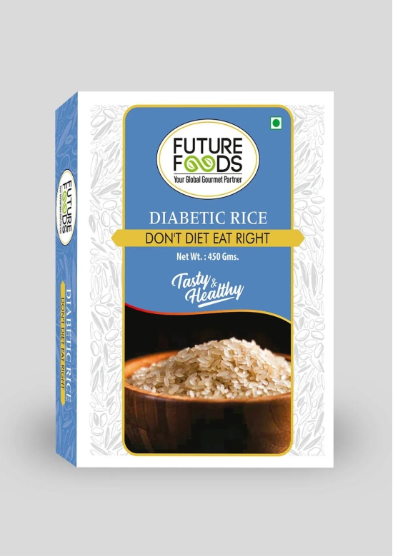 Future Foods Premium Diabetic Rice | Sugar Free | Gluten Free | Low Glycemic Index | Promotes Stable Blood Sugar Levels | Non-GMO | Vegan | 450g