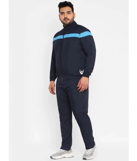 YUUKI - Navy Polyester Regular Fit Striped Mens Sports Tracksuit ( Pack of 1 ) - None