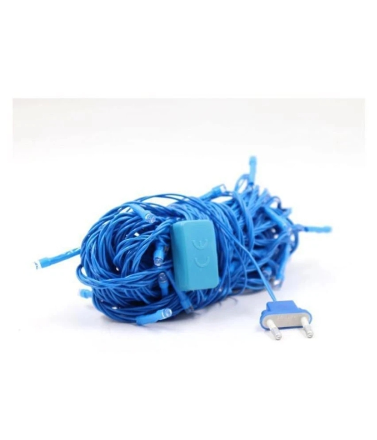 Mprow 11Mtr Still LED Ladi Diwali String Lights Blue - Blue