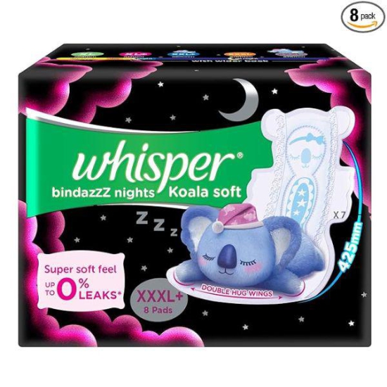 Whisper Bindazzz Nights Koala Soft Sanitary Pads XXL Plus 5 Pcs