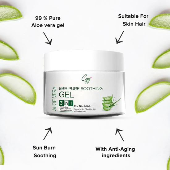 Sheneed Aloe Vera hydrating drink & GET FREE CGG Cosmetics Aloe Vera 99% Pure Soothing Gel for skin & hair  - 250gm