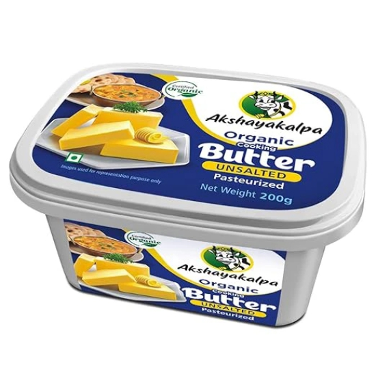 Akshayakalpa Organic Cooking Butter Un Salted Tub, 200 Gm