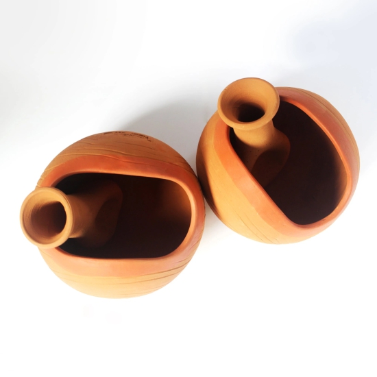 GLO (L) Terracotta Planter with Deep Root Watering System SET OF 2