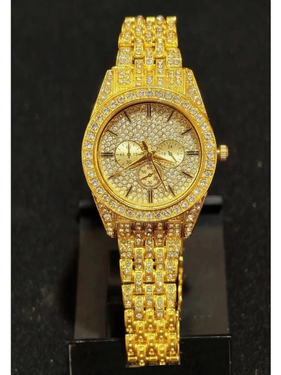 Rhonium Gold Metal Analog Womens Watch