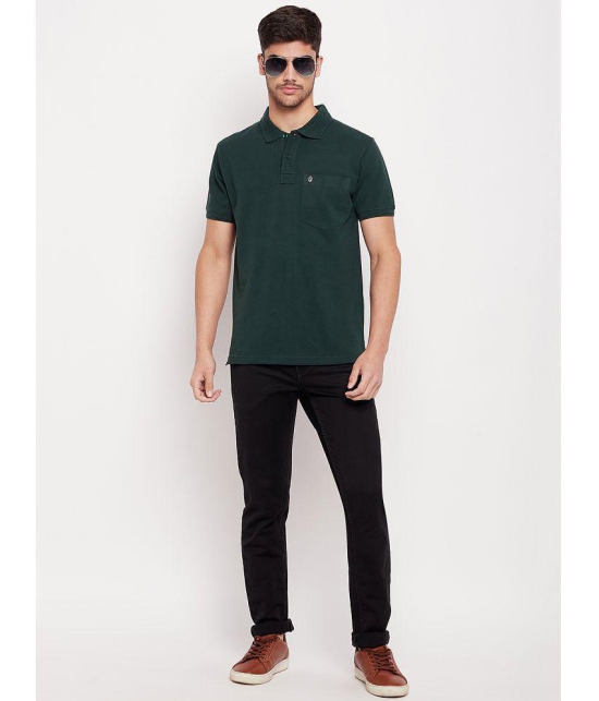 UNIBERRY - Dark Green Cotton Regular Fit Mens Polo T Shirt ( Pack of 1 ) - None