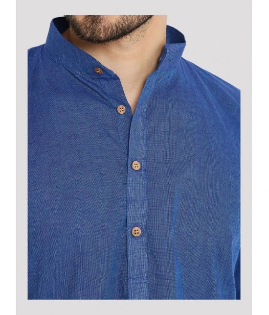 Maharaja - Blue Cotton Mens Regular Kurta ( Pack of 1 ) - None