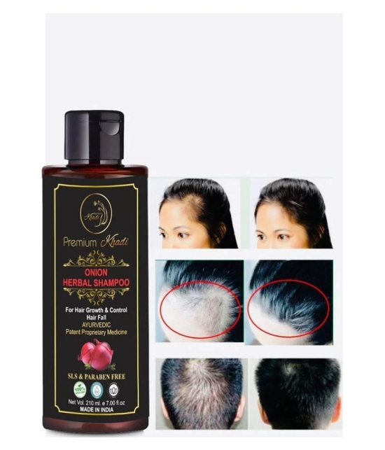 Premium Khadi Onion Shampoo For Hair Growth With Aloevera, Argan oil SLS & Paraben Free Shampoo 210 mL