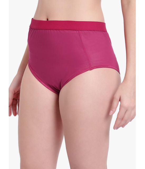 Bruchi Club - Wine Net/Mesh Solid Women's Boy Shorts ( Pack of 1 ) - None