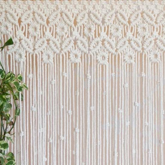 MACRAME ROPE CURTAIN-Ivory / 2