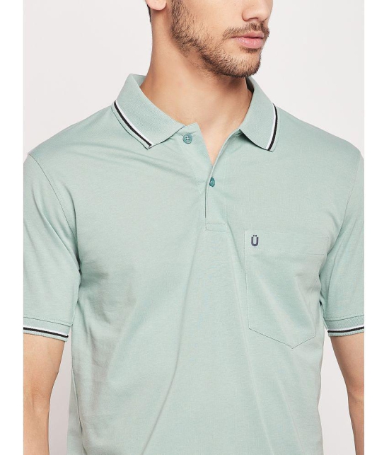 UNIBERRY - Sea Green Cotton Blend Regular Fit Mens Polo T Shirt ( Pack of 1 ) - None