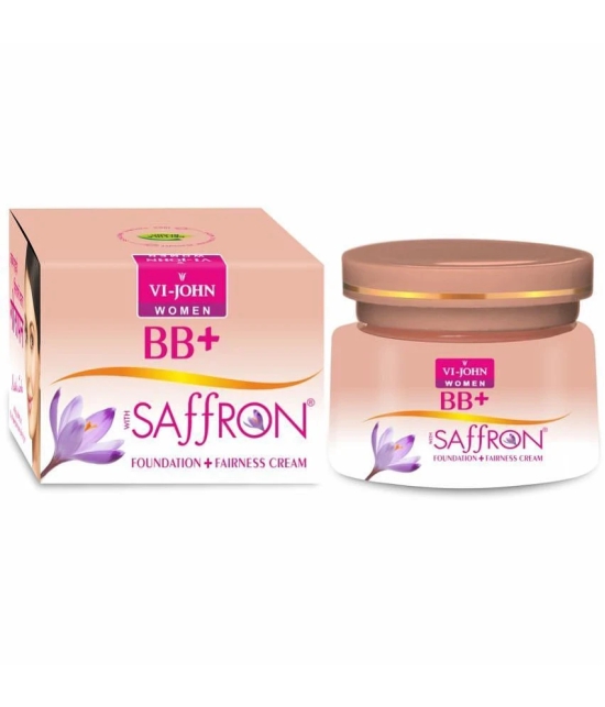 VI-JOHN Saffron BB+ Fairness & Brightening Cream Enriched With Vitamin E 50g Each (100g) - Pack of 2