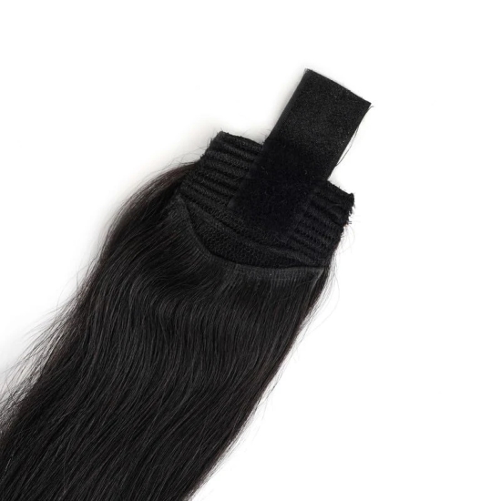 RefynHair - 100% Human Hair | Barrettes Ponytail Extension | 22 Inches | Natural Brown | 60 Gr | Invisible | Seamless | Premium Remy | Versatile, Stylish, and Easy-to-Use for Any Look or Occasion