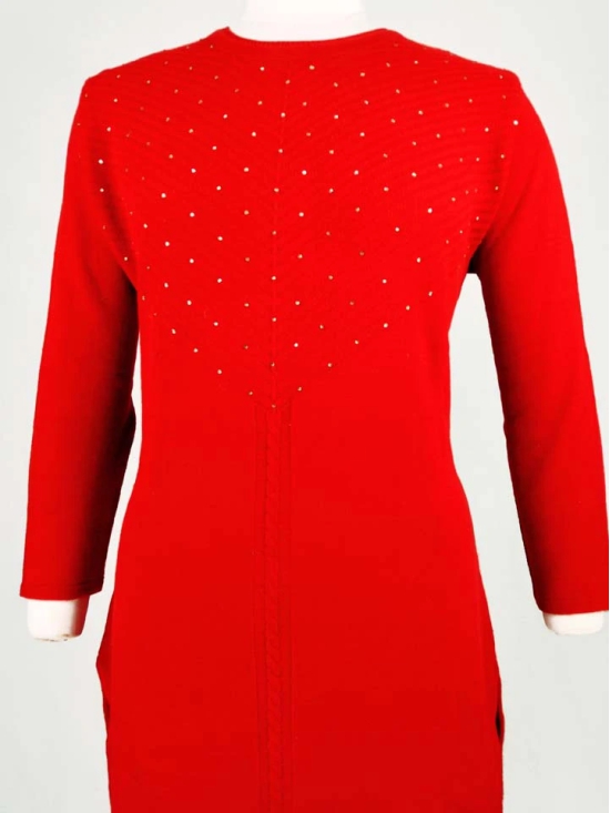 Woollen with Stone Work-Red / S-L