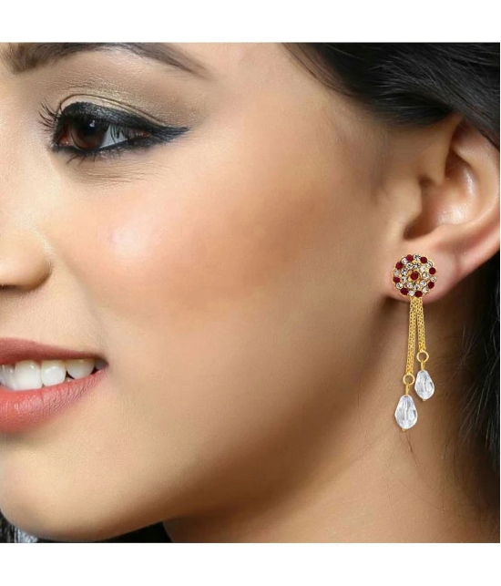 VIVASTRI Golden Drop Earrings ( Pack of 2 ) - Golden