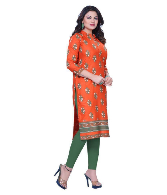 HAYA Rust Rayon Straight Kurti - L