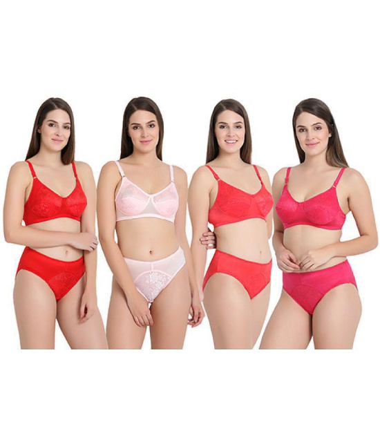 KYODO Lycra Bra and Panty Set - Pack of 4 - 32B