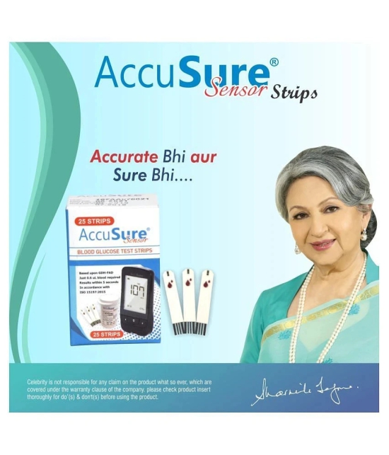 AccuSure Sensor Glucometer Test Strips Pack of 1(Pack of 25)