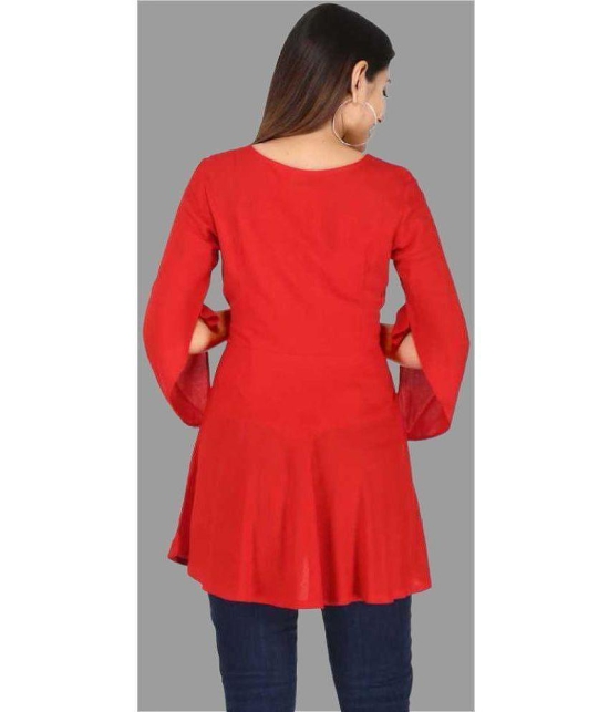 Smien - Red Rayon Womens Tunic ( Pack of 1 ) - None