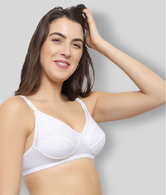 KYODO - White Cotton Blend Non - Padded Women's Everyday Bra ( Pack of 1 ) - 40B