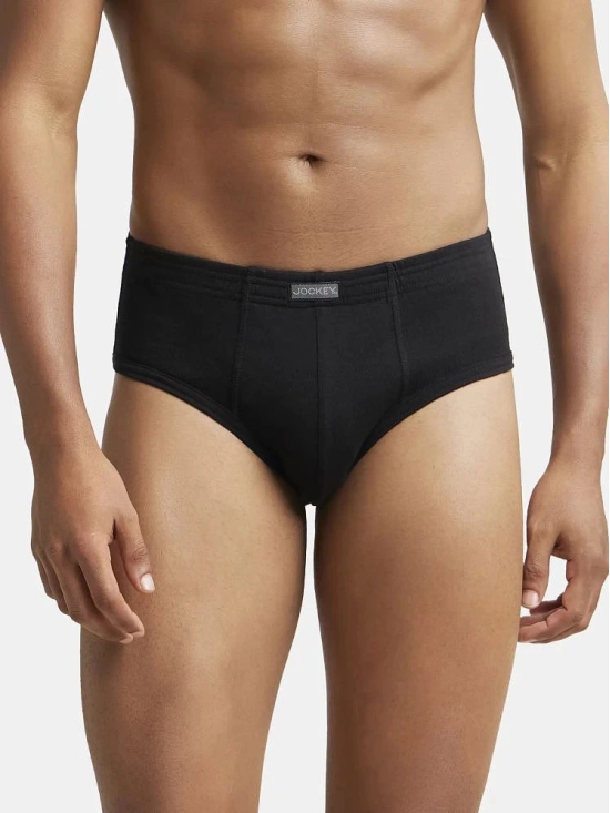 Jockey 1009 Men Super Combed Cotton Rib Solid Brief - Black (Pack of 2) - None